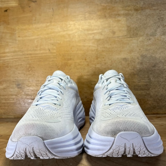 Hoka One One Bondi 8 REFLECTIVE Mens Size 10 Running Shoes Sneakers White - Picture 2 of 12